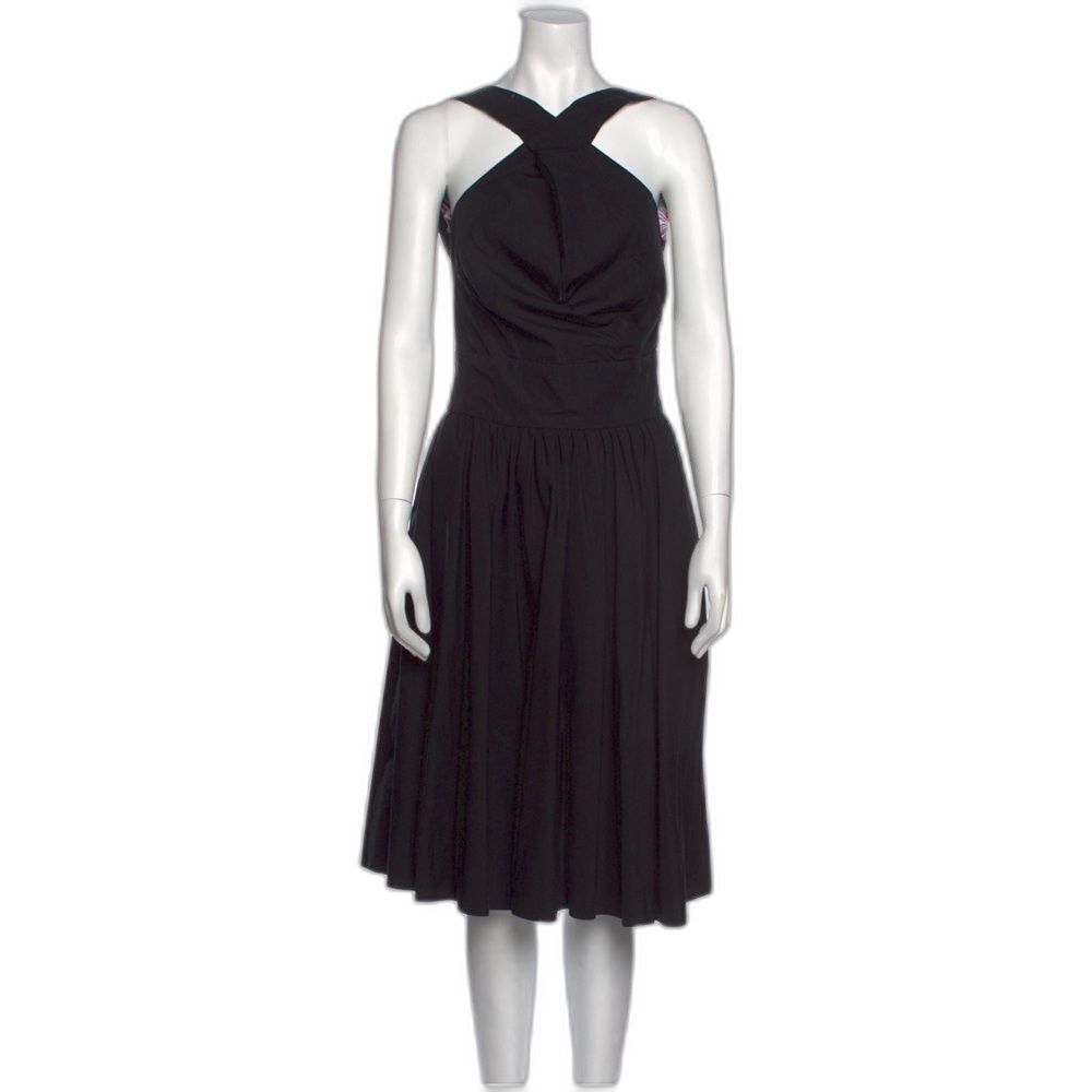 Sophie Theallet Black Halter Midi A Line Dress Size 8 French Runway LBD M